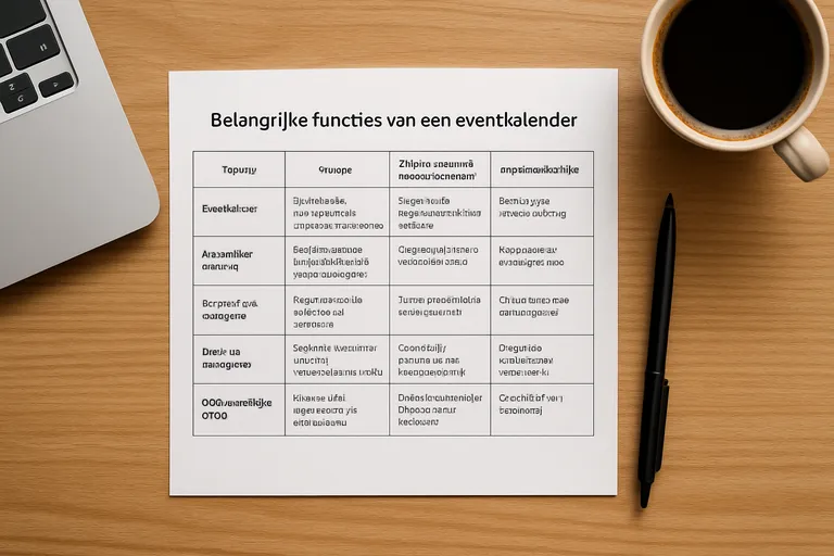 Belangrijke functies van een eventkalender